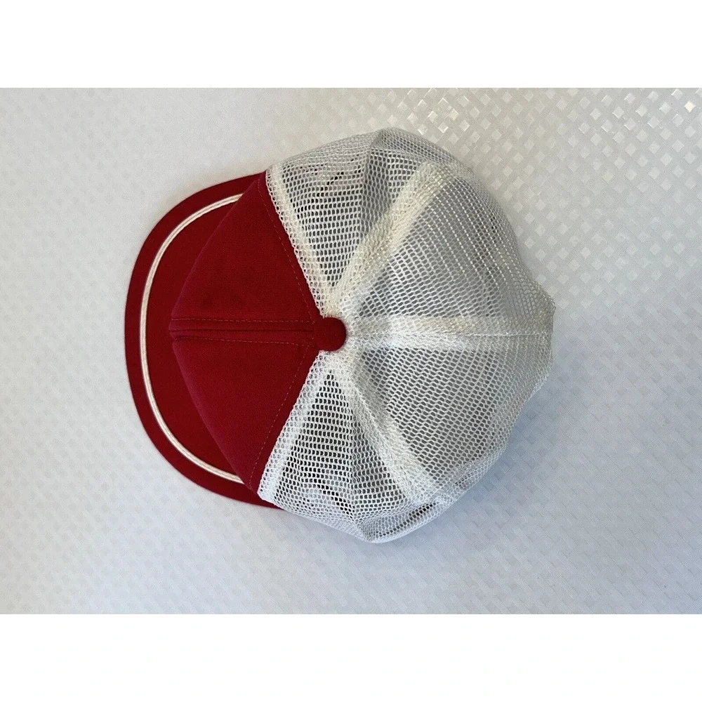Vintage Budweiser Beer Patch Trucker Hat - Red / White Snapback Cap Made in USA - Picture 4 of 14